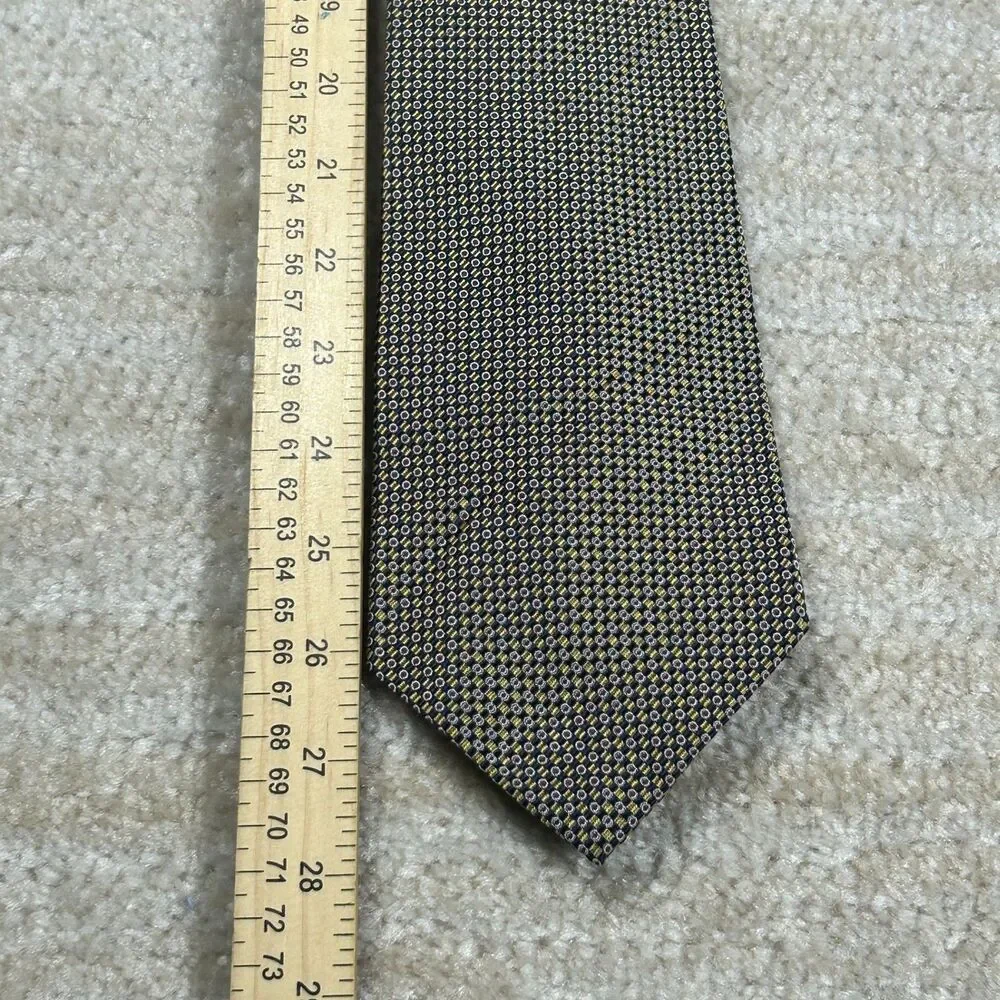 Ralph Lauren LRL Tie Mens Navy Gold Geometric Silk Classic RL Hand Finished